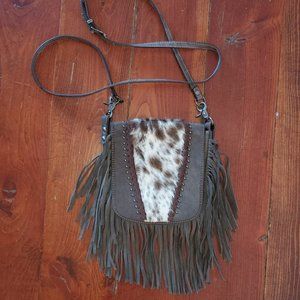 Montana West Fringe Cowhide Crossbody Purse